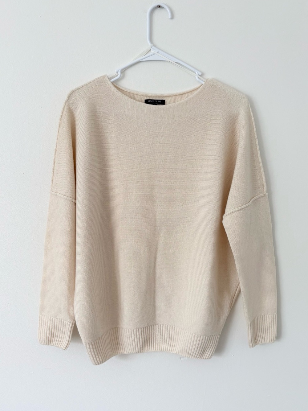 LAFAYETTE 148 New York Ivory Cashmere Long Sleeve Bateau Neckline Sweater XS - Picture 3 of 8
